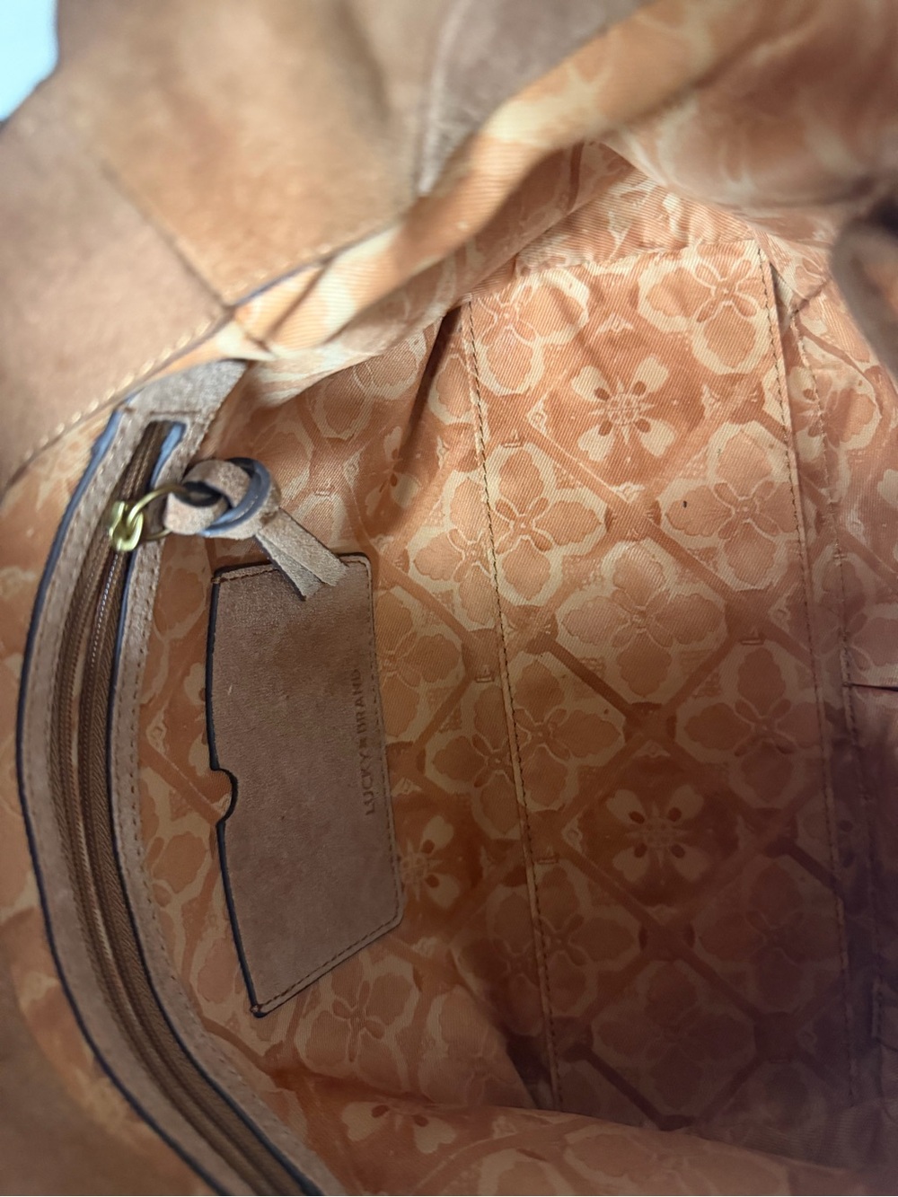 Lucky Brand Suede Shoulder Tote in Brown - Picture 4 of 4